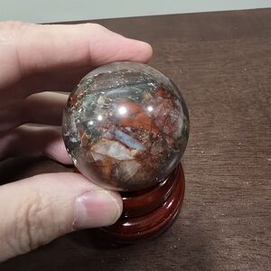 African Bloodstone Crystal Sphere (aka Seftonite) 47 mm